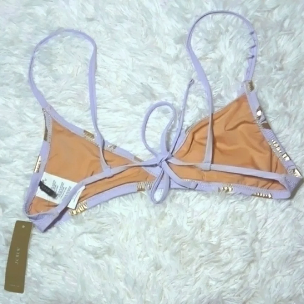 J. Crew Golden Hearts Bikini Swim Top